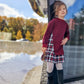 Mergaitiška bordo/rausva džempsuknė